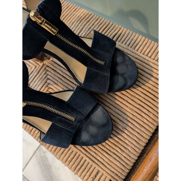 Michael Kors Womens Navy Berkley Suede Platform Sandals Sz 10 Party Clubwear Fun - Picture 10 of 11